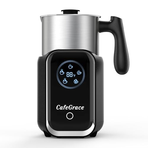 CafeGrace 5-in-1 Milk Frother and Steamer, 21 oz Split Milk Frother, Removable Automatic Electric Milk Frother Dishwasher Safe, for Latte, Cappuccino, Hot and Cold Milk Froth, Chocolate Milk - My Kitchen Products