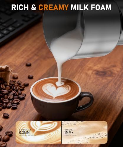 CafeGrace Milk Frother Automatic, Electric Milk Frother and Steamer Removable Dishwasher Safe, Electromagnetic Heating, for Latte, Cappuccino, Chocolate Milk, Hot & Cold Foam, - My Kitchen Products