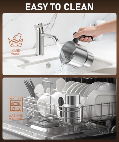 CafeGrace Milk Frother Automatic, Electric Milk Frother and Steamer Removable Dishwasher Safe, Electromagnetic Heating, for Latte, Cappuccino, Chocolate Milk, Hot & Cold Foam, - My Kitchen Products