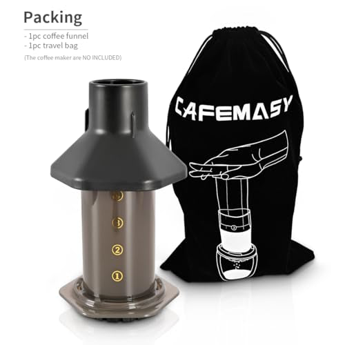 CAFEMASY Coffee Funnel and Travel Bag Kit Compatible with Aeropress Original Go XL Portable Espresso Coffee Maker Replacement Parts Coffee Accessories Tool - My Kitchen Products
