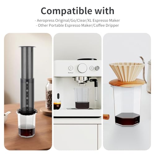 CAFEMASY Coffee Maker Carafe Clear Coffee-Server - Double Pouring Spout with Measurement Lines Small Capacity 600ml(20oz) for Portable Hand Press Espresso Maker Pour Over Coffee Brewing - My Kitchen Products