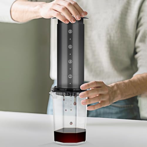 CAFEMASY Coffee Maker Carafe Clear Coffee-Server - Double Pouring Spout with Measurement Lines Small Capacity 600ml(20oz) for Portable Hand Press Espresso Maker Pour Over Coffee Brewing - My Kitchen Products