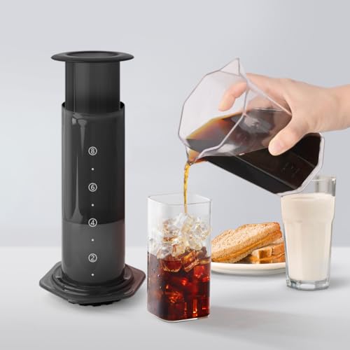 CAFEMASY Coffee Maker Carafe Clear Coffee-Server - Double Pouring Spout with Measurement Lines Small Capacity 600ml(20oz) for Portable Hand Press Espresso Maker Pour Over Coffee Brewing - My Kitchen Products
