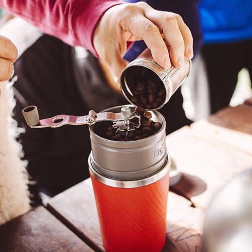Cafflano Klassic : All-in-1, Drip Kettle+Grinder+Permanent Stainless Filter Dripper+Double-wall Tumbler, Pourover, Coffee Maker for Camping & Travel - My Kitchen Products