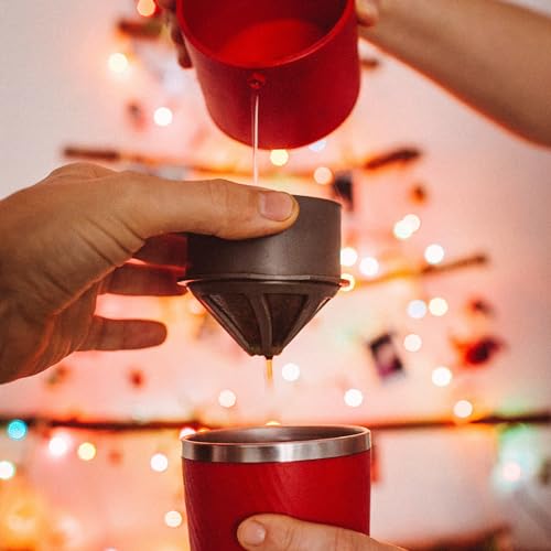 Cafflano Klassic : All-in-1, Drip Kettle+Grinder+Permanent Stainless Filter Dripper+Double-wall Tumbler, Pourover, Coffee Maker for Camping & Travel - My Kitchen Products
