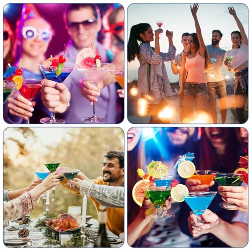 CALBODE 40 Pack Plastic Martini Glasses 5 Oz Disposable Cocktail Glasses, Tall Mini Martini Cups, Plastic Margarita Glasses Perfect for Summer Party Birthday Wedding Poolside and All Events - My Kitchen Products