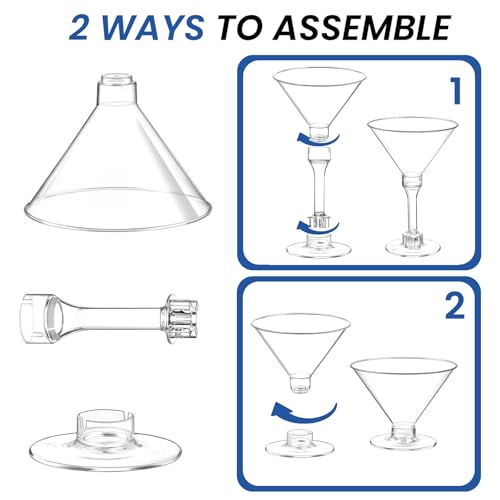 CALBODE 40 Pack Plastic Martini Glasses 5 Oz Disposable Cocktail Glasses, Tall Mini Martini Cups, Plastic Margarita Glasses Perfect for Summer Party Birthday Wedding Poolside and All Events - My Kitchen Products
