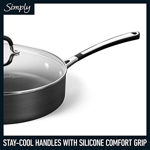 Calphalon 10-Piece Non-Stick Kitchen Cookware Set Black Pots & Pans with Stay-Cool Stainless Steel Handles Hard-Anodized Aluminum for Even Heating - My Kitchen Products