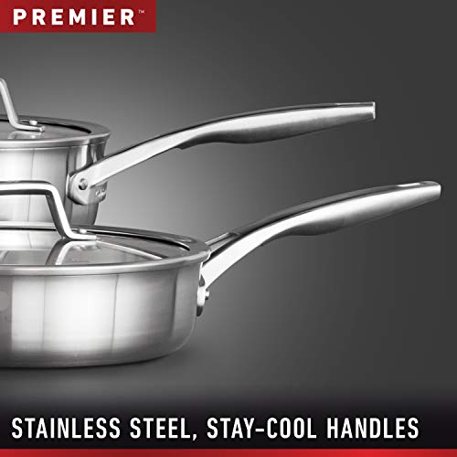 Calphalon 3-Ply Stainless Steel Cookware Set 13 Piece Includes Frying Pans, Pots and Pans Set, Induction, Metal Utensil Safe, Oven Safe 500F,PFOA Free, Silver - My Kitchen Products