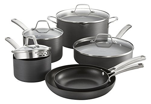 Calphalon Classic Nonstick Cookware Set, 10-piece, Grey (1945597) - My Kitchen Products