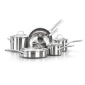 Calphalon Classic Stainless Steel Cookware Set, 10-Piece, Impact-Bonded Aluminum Base, Stay-Cool Handles, Oven Safe 450F, Silver - My Kitchen Products