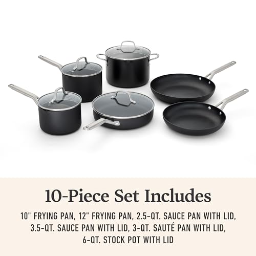 Calphalon® Hard-Anodized Nonstick 10-Piece Cookware Set - My Kitchen Products
