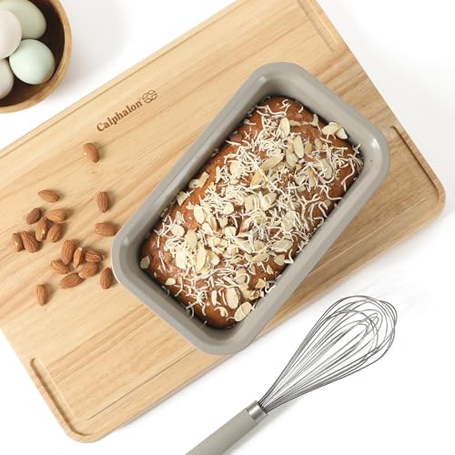 Calphalon Legacy 10-Piece Nonstick Bakeware Set, PFA-Free Nonstick Coating, Oven Safe, Includes Sheet Pans, Muffin Pan, Round Cake Pans, Loaf Pan and Cooling Rack, Cream Grey - My Kitchen Products