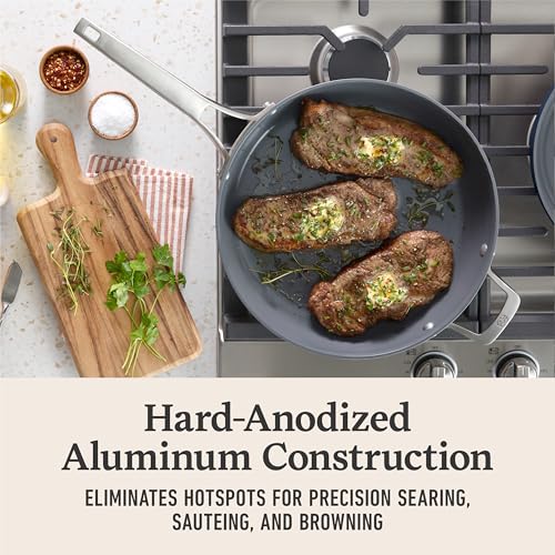 Calphalon® Premier Ceramic Nonstick 12" Frying Pan with Lid, Midnight Blue - My Kitchen Products