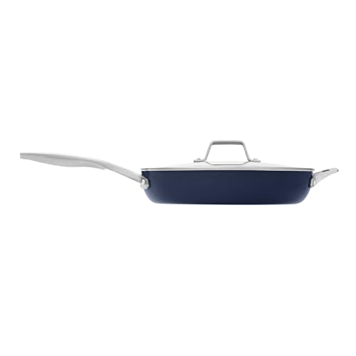 Calphalon® Premier Ceramic Nonstick 12" Frying Pan with Lid, Midnight Blue - My Kitchen Products
