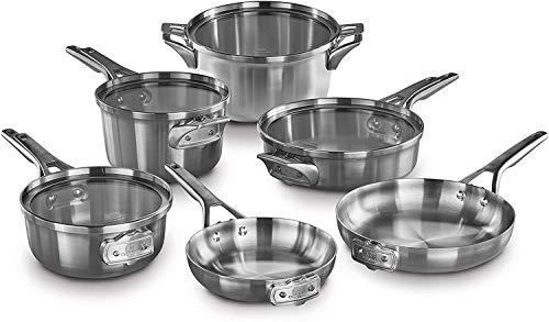 Calphalon Premier Space-Saving Stainless Steel Pots and Pans, 10-Piece Cookware Set - My Kitchen Products