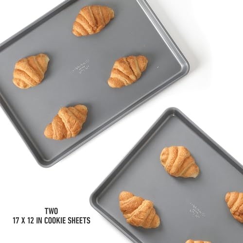 Calphalon Titan Cookie Sheet 2-Pack Set, 12 x 17 Inch Nonstick Baking Sheets, Cookie Baking Sheet, Metal Baking Sheet, PFOA-Free for Even Baking, Durable Design - My Kitchen Products