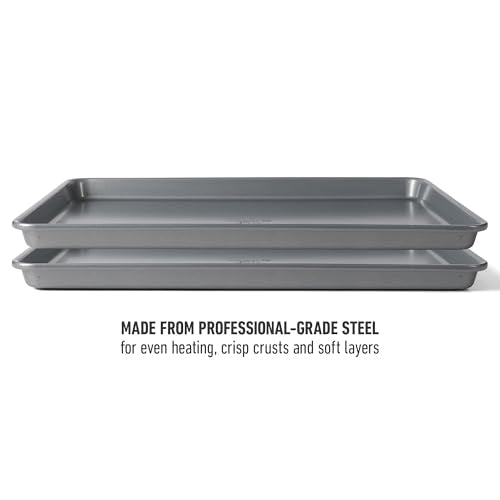 Calphalon Titan Cookie Sheet 2-Pack Set, 12 x 17 Inch Nonstick Baking Sheets, Cookie Baking Sheet, Metal Baking Sheet, PFOA-Free for Even Baking, Durable Design - My Kitchen Products
