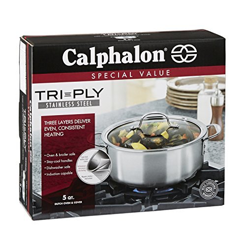 Calphalon Tri-Ply Stainless Steel Cookware, Dutch Oven, 5-quart - My Kitchen Products