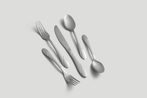 Cambridge Silverware Set, Swirl Sand 89-Piece Flatware Set, Service For 12, 18/0 Stainless Steel, Dishwasher Safe, Flatware Cutlery Sets, Serving Utensils, Knives Spoons And Forks (Silver, 89 Pieces) - My Kitchen Products