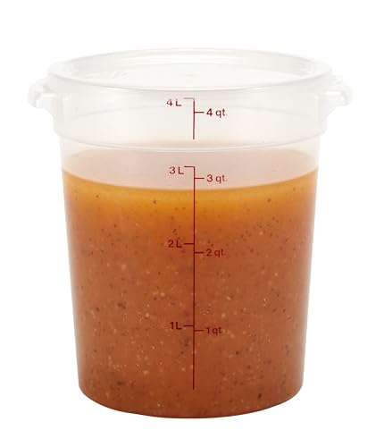 Cambro Food Storage Containers with Lids (BPA-Free) - 4 Quart - Food Grade Buckets with Lids (2 Pack) - For Dough Proofing and Brining (Translucent) - My Kitchen Products