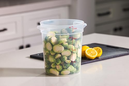Cambro Food Storage Containers with Lids (BPA-Free) - 4 Quart - Food Grade Buckets with Lids (2 Pack) - For Dough Proofing and Brining (Translucent) - My Kitchen Products