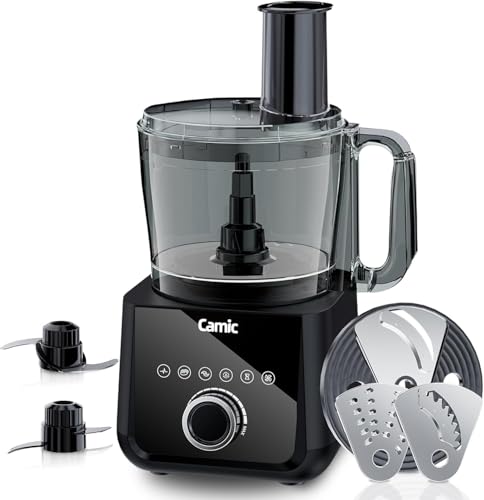 Camic Food Processor, 600W, Shredding and Slicing, French Fries Cutter, Kneading, Meat and Vegetable Chopping, Ice Crushing, 6 Presets, Easy to Operate and Clean for Home Use (Standard Version) - My Kitchen Products