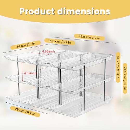 Can Organizer for Pantry, Stacking Can Storage Organizer Pantry, Automatic Can Rack for Fridge, 3Tire 3 Columns Can Holder for 36 Cans, Canned Goods Organizer Suitable for Cabinet Pantry Countertop - My Kitchen Products