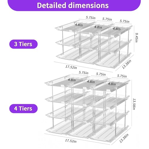 Can Organizer for Pantry, Upgraded Thickened Modular 3-Tier Combinable Can Storage and Beverage Dispenser Rack,Canned Food Organizer Rack Holds 36 Cans, Clear Can Holders for Pantry and Fridge - My Kitchen Products