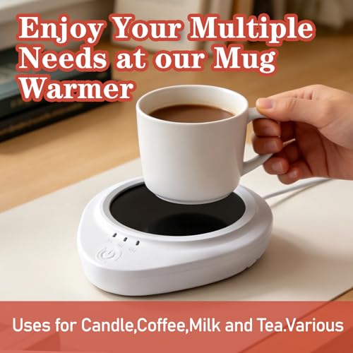 Candle Warmer with Timer,Coffee Cup Warmer with Timer,Fastest Heating & Highest Temperature，Three time Gears (3H, 6H, 9H),Coffee Cup Warmer for Desk,Candle Warmer,Gifts for Festival Birthday - My Kitchen Products