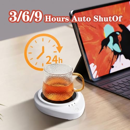 Candle Warmer with Timer,Coffee Cup Warmer with Timer,Fastest Heating & Highest Temperature，Three time Gears (3H, 6H, 9H),Coffee Cup Warmer for Desk,Candle Warmer,Gifts for Festival Birthday - My Kitchen Products