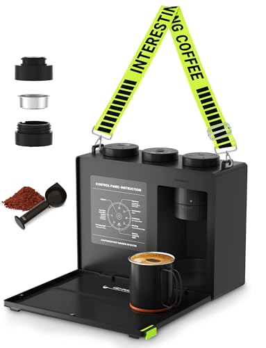CANDY Portable Espresso Machine with Strap, 3 in 1 Coffee Maker, One-Touch Operation, Rechargeable Cold Brew Up to 60 Cups, for Ground, Ideal for Camping, RV & Outdoor, Home, Heating in Plug-in Mode - My Kitchen Products