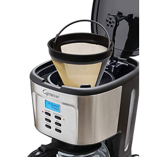 Capresso 12-Cup Coffee Maker with Glass Carafe, Stainless and Black 416.05 - My Kitchen Products