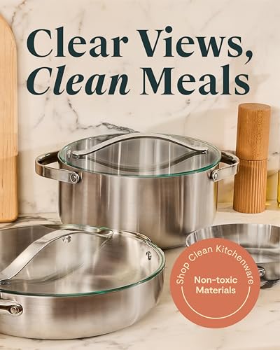 Caraway 10.5" Glass Lid for Pots and Pans - Made With Tempered Glass - Sized to Fit Caraway Ceramic-Coated & Stainless Steel Cookware - My Kitchen Products