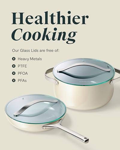 Caraway 10.5" Glass Lid for Pots and Pans - Made With Tempered Glass - Sized to Fit Caraway Ceramic-Coated & Stainless Steel Cookware - My Kitchen Products
