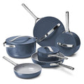 Caraway Deluxe Non-stick Ceramic Cookware Set (16 Piece) Pots, Frying Pans, Lids and Kitchen Storage - PFAS & PFOA Free - Oven Safe Pan Set & Compatible with All Stovetops - Navy - My Kitchen Products