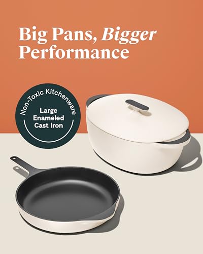Caraway Enameled Cast Iron Dutch Oven - 8qt Dutch Oven With Lid - 3 Layer Enamel Coating - No Seasoning Required - Compatible With All Stovetops - Oven Safe - No Forever Chemicals - Cream - My Kitchen Products