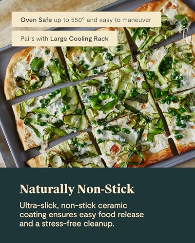 Caraway Non-Stick Ceramic Baking Sheet - Naturally Slick Ceramic Coating - Non-Toxic, PTFE & PFOA Free - Perfect for Baking, Roasting, and More - Large (18" x 13") - Cream - My Kitchen Products