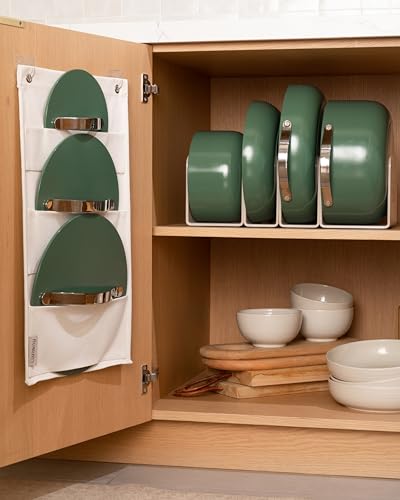 Caraway Non-stick Ceramic Cookware Set (12 Piece) Pots, Pans, Lids and Kitchen Storage - PFAS & PFOA Free - Oven Safe Pan Set & Compatible with All Stovetops - Navy - My Kitchen Products