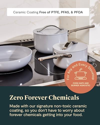 Caraway Non-stick Ceramic Cookware Set (12 Piece) Pots, Pans, Lids and Kitchen Storage - PFAS & PFOA Free - Oven Safe Pan Set & Compatible with All Stovetops - Sage - My Kitchen Products