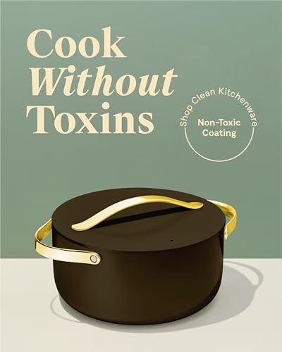 Caraway Nonstick Ceramic Dutch Oven Pot with Lid (6.5 qt, 10.5") - Non Toxic, PTFE & PFOA Free - Oven Safe & Compatible with All Stovetops (Gas, Electric & Induction) - Black - My Kitchen Products