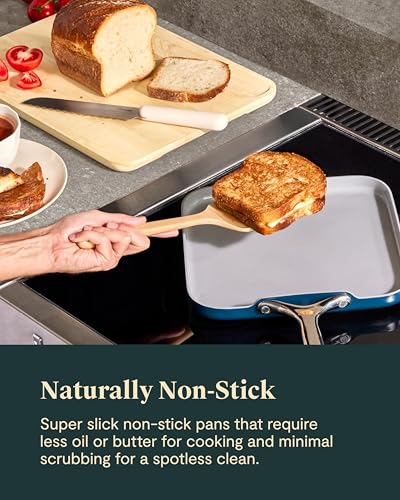 Caraway Square Cookware Set - Square Pans Set - Perfect for Griddling, Toasting, Searing, Roasting, and More - Non-Stick Ceramic Coated Pans - Non Toxic, PTFE & PFOA Free - Sage - My Kitchen Products