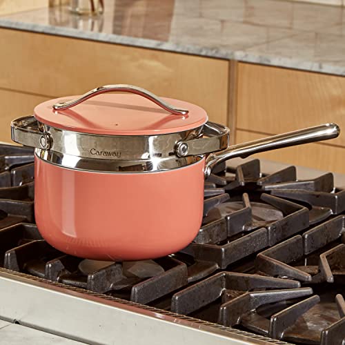 Caraway Steamer - Stainless Steel Steamer with Handles - Non Stick, Non Toxic Coating - Steam Veggies, Seafood, and More - Compatible With Our Dutch Oven or Sauce Pan - Small - My Kitchen Products