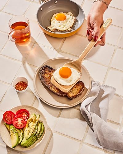 Caraway Wooden Utensil Set - 5 Piece Cooking Utensil Set - Spoon, Server, Scraper, Spatula, & Tongs - Made From FSC-Certified Birch Wood - No Microplastics - My Kitchen Products