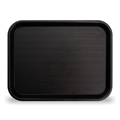 Carlisle FoodService Products Café Cafeteria Tray, Fast Food Tray for Restaurant or Commercial Use, Polypropylene, 356 x 457 Mm, 1 Count, Black - My Kitchen Products
