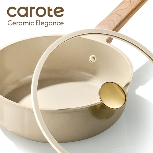 CAROTE 14Pcs Pots and Pans Set Non stick, Ceramic Cookware Set, Non-toxic Kitchen Cooking Set, PFAS and PFOA Free - My Kitchen Products