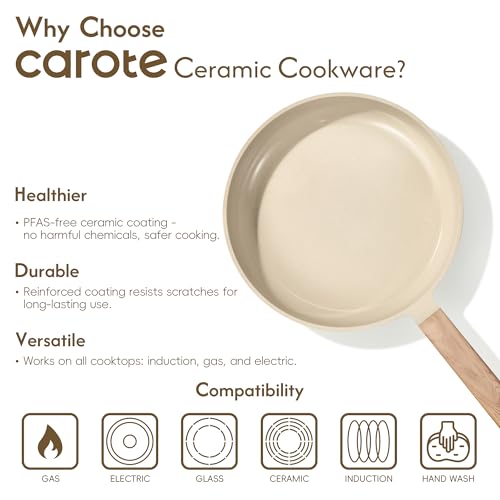 CAROTE 14Pcs Pots and Pans Set Non stick, Ceramic Cookware Set, Non-toxic Kitchen Cooking Set, PFAS and PFOA Free - My Kitchen Products