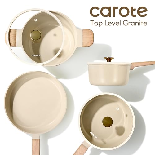 CAROTE 14Pcs Pots and Pans Set Non stick, Ceramic Cookware Set, Non-toxic Kitchen Cooking Set, PFAS and PFOA Free - My Kitchen Products