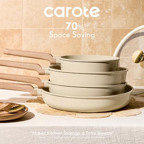 CAROTE 14Pcs Pots and Pans Set Non stick, Ceramic Cookware Set, Non-toxic Kitchen Cooking Set, PFAS and PFOA Free - My Kitchen Products