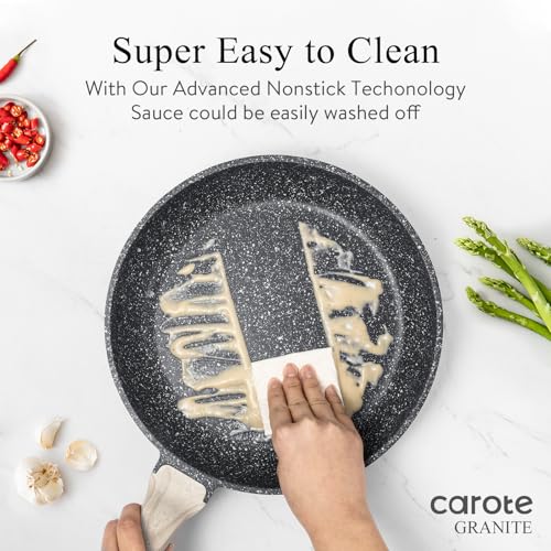 CAROTE 14Pcs Pots and Pans Set Non Stick, Cookware Sets Induction Cookware Granite Cooking Set with Frying Pans, Saucepans, Saute Pan, Extra Large Casserole - My Kitchen Products